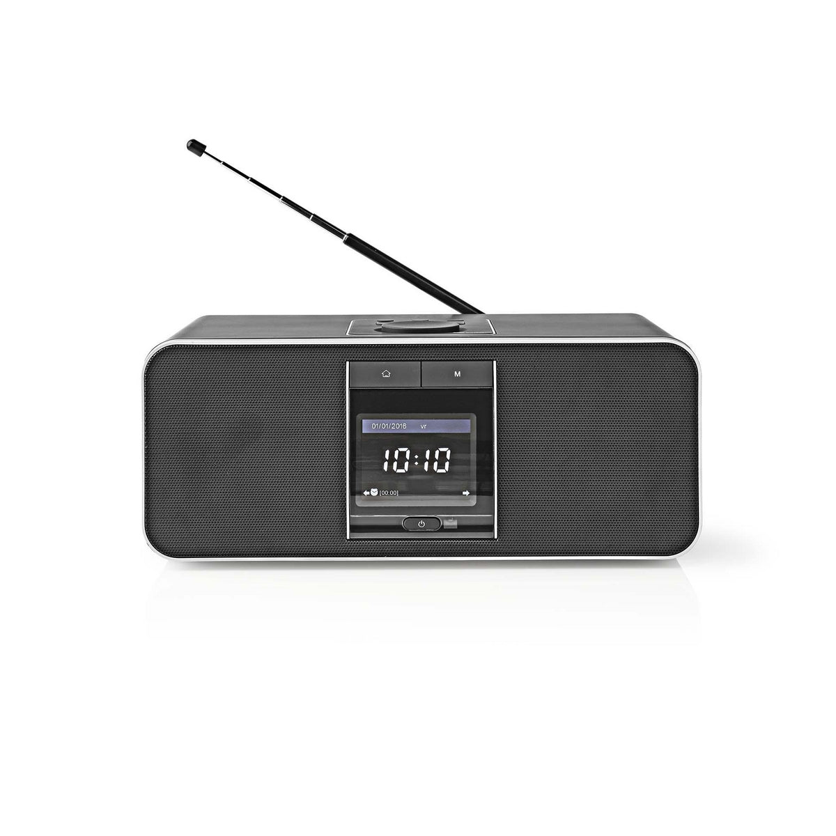 Internet Radio | Table Design | Bluetooth® / Wi-Fi | DAB+ / FM / Internet | 2.4 " | Colour Screen | 42 W | Remote controlled | App controlled | Headphone output | Alarm clock | Sleep timer | Black