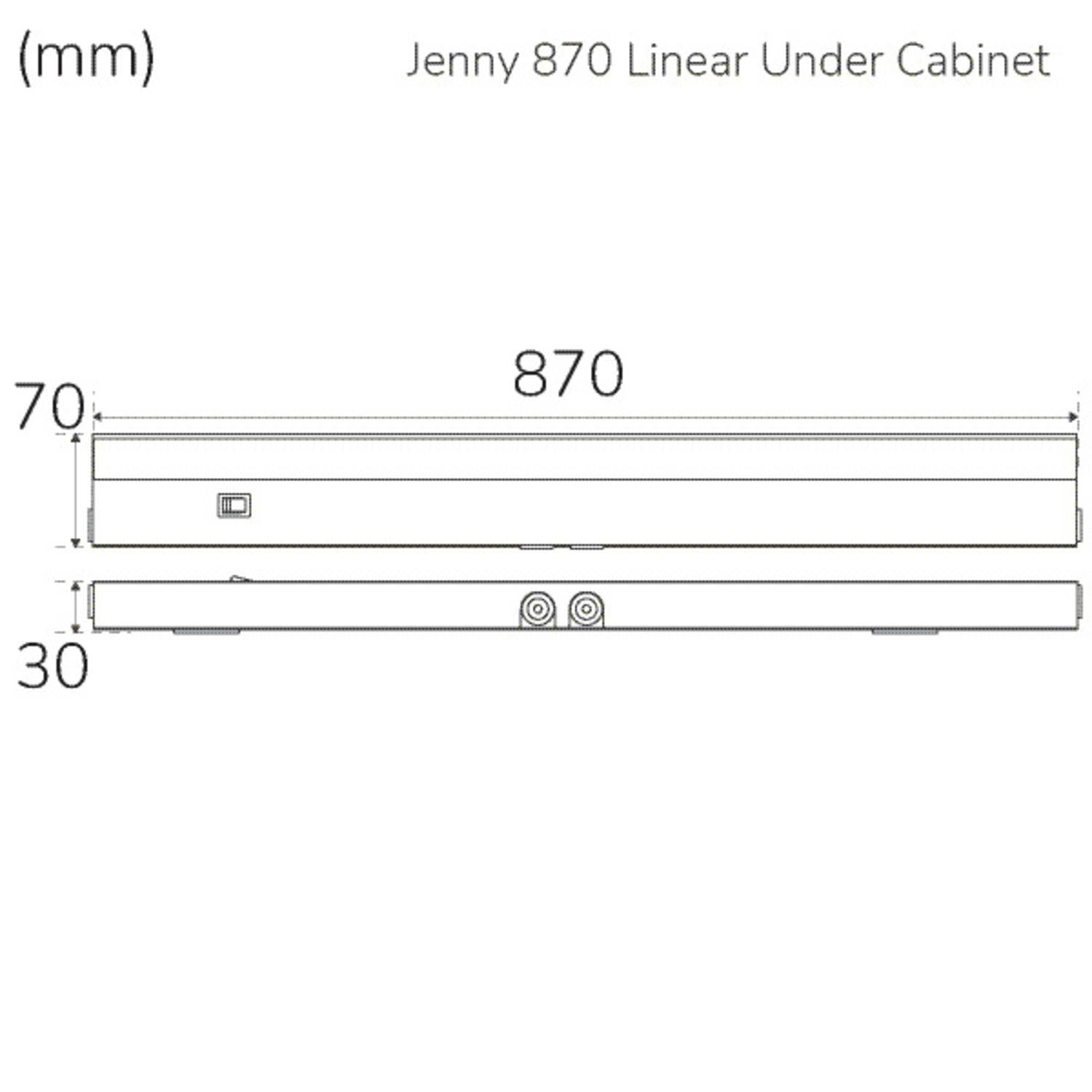 Jenny 870 Kitchen bench lighting Dimmable 3000K 1000lm 870cm