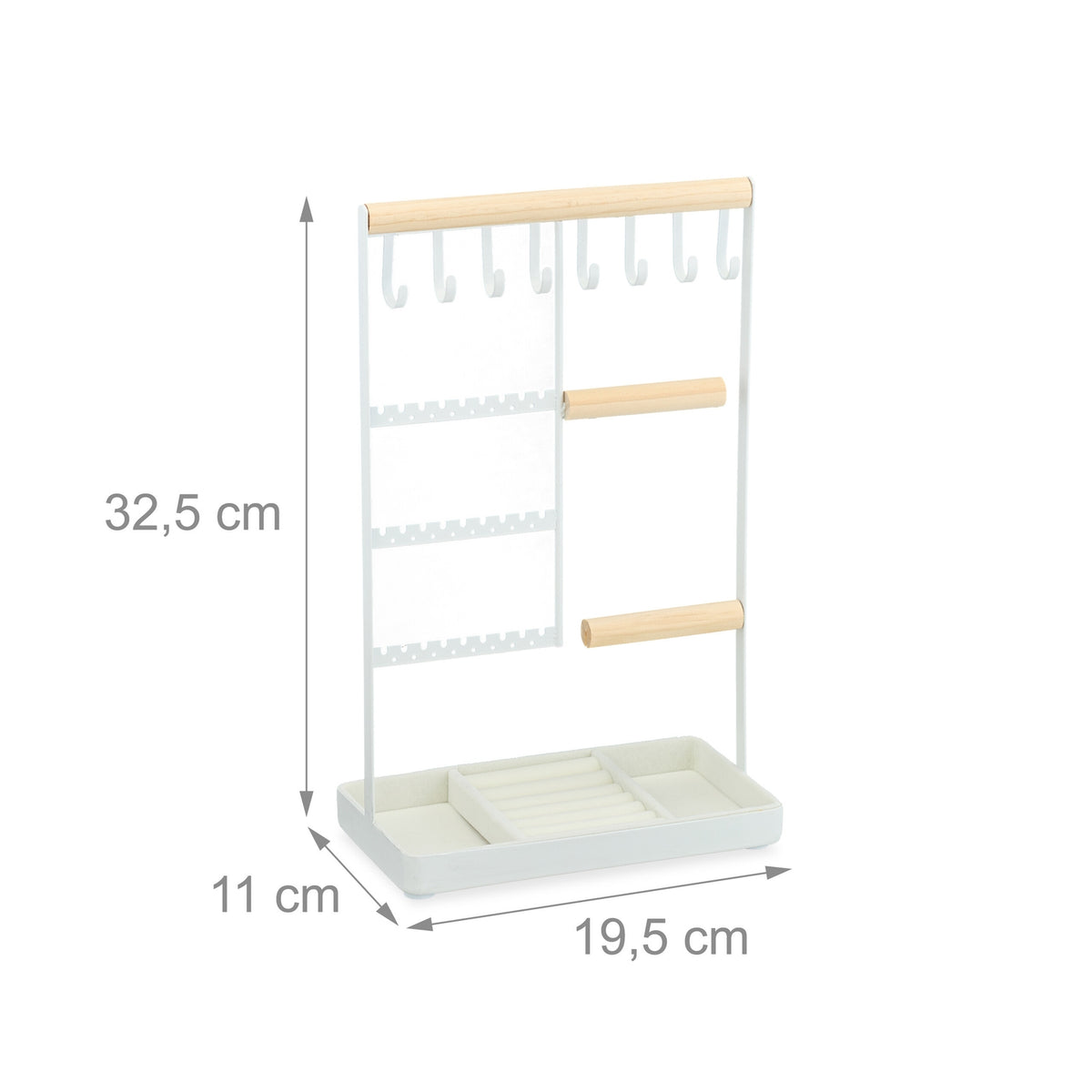 Jewelery stand with ring compartment