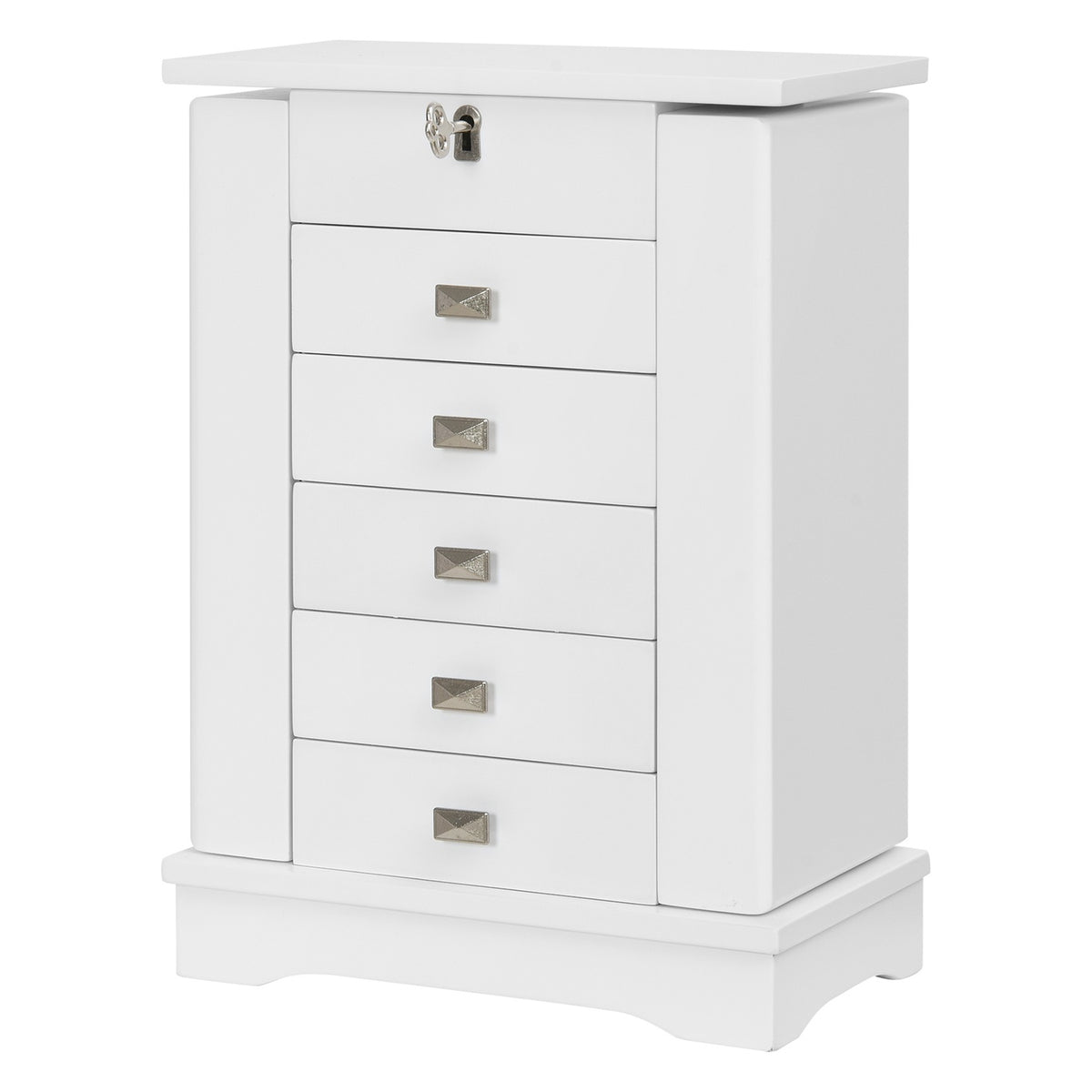 Jewelry Box Jewelry Cabinet Storage Cabinet Drawers White 25X14X34.5Cm