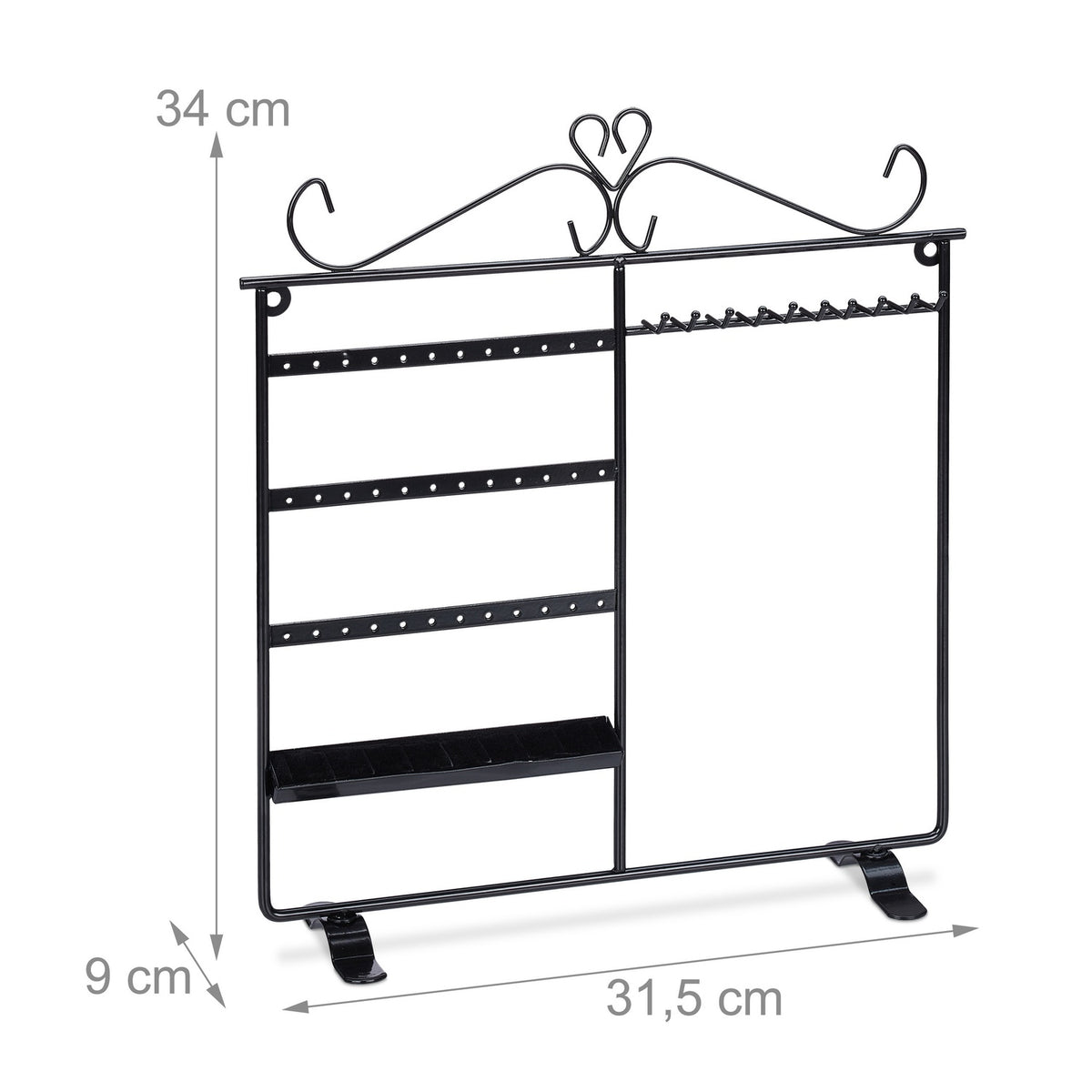 Jewelry holder for necklaces and earrings