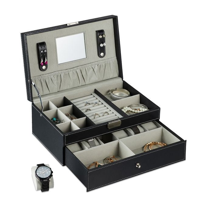 Jewelry storage with drawer