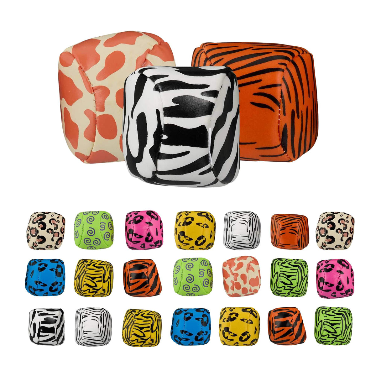 Juggling balls with animal motifs 24-pack