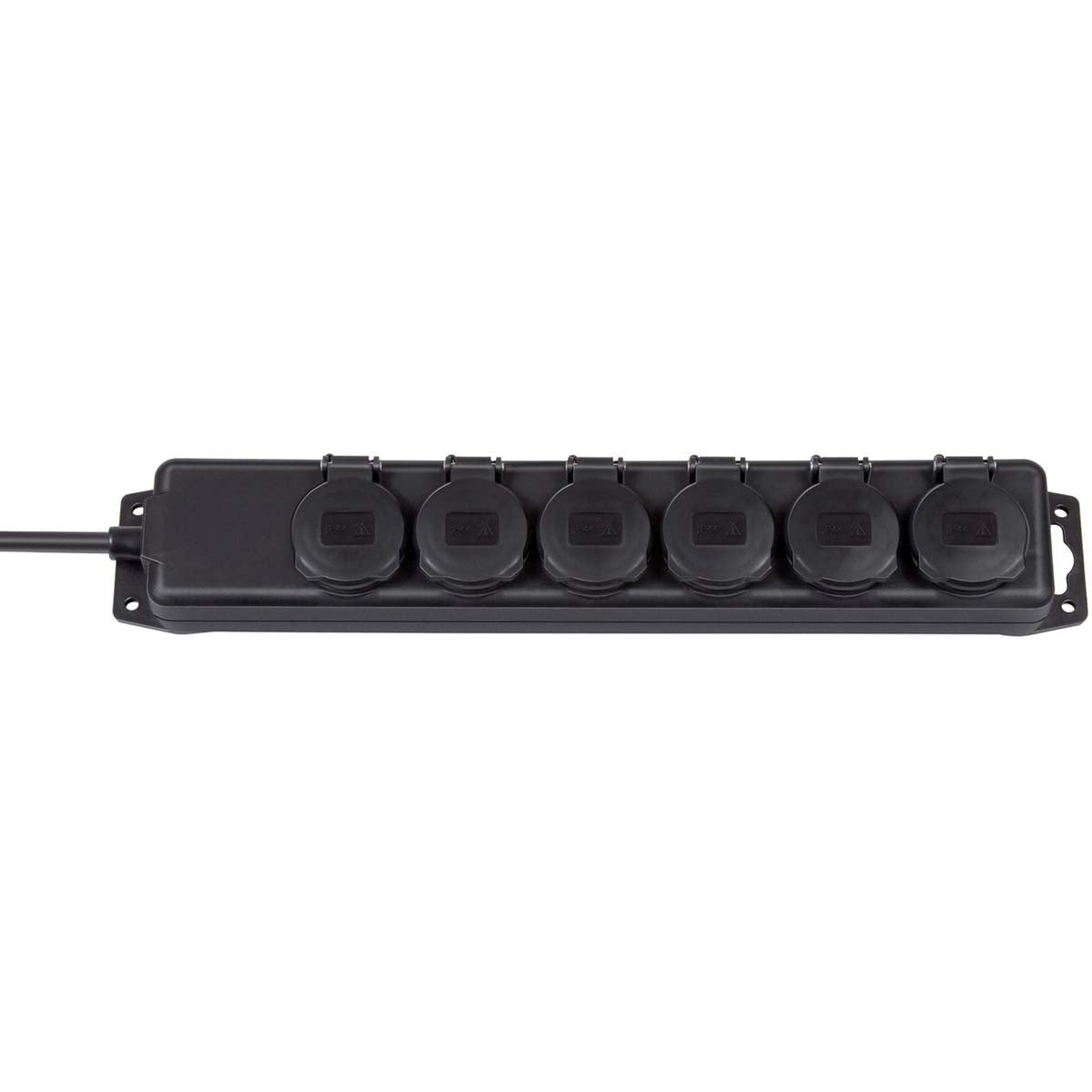 Junction box 6-Way 2.00 m Black - Grounded Contact TYPE F