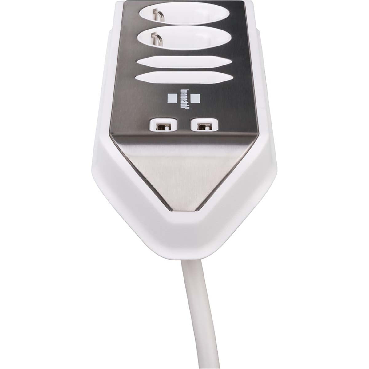 Junction box Desktop-Power 4-Way 2.00 m Silver - Grounded Contact TYPE F