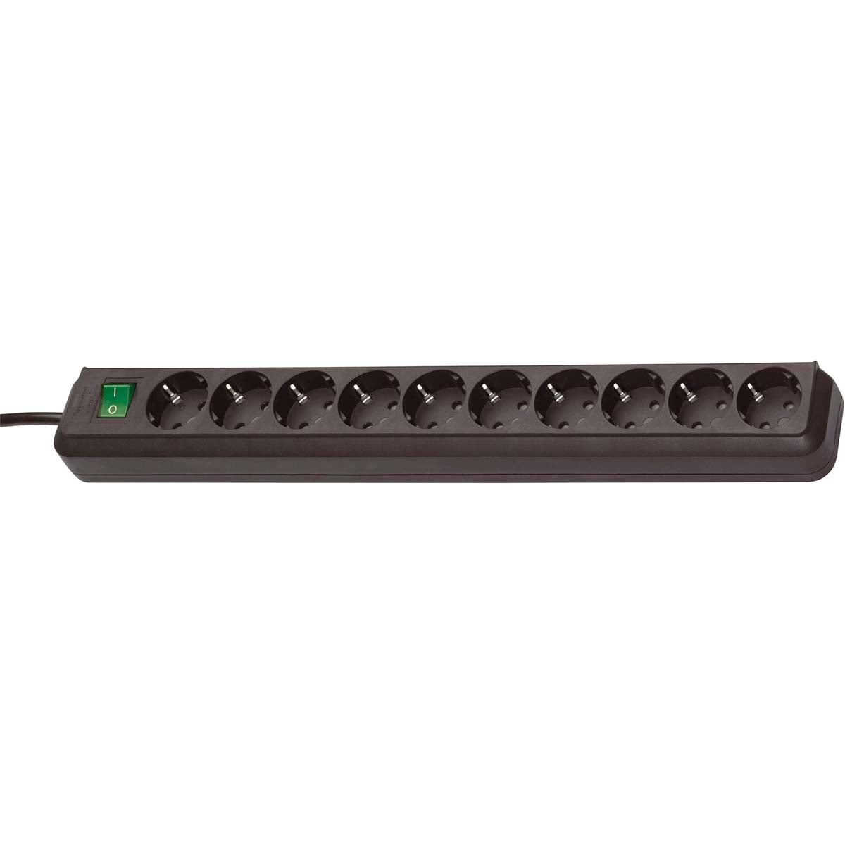 Junction box Eco-Line 10-Way 3.00 m Black - Grounded Contact TYPE F