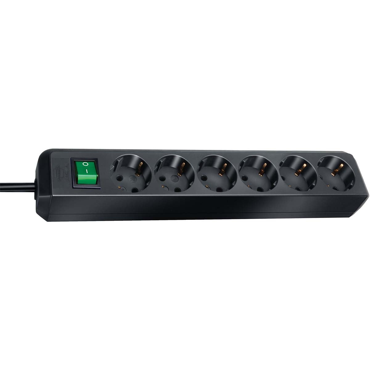Junction box Eco-Line 6-Way 3.00 m Black - Grounded Contact TYPE F