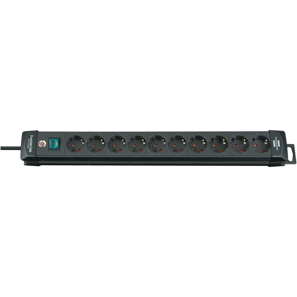 Junction box Premium-Line 10-Way 3.00 m Black - Grounded Contact TYPE F