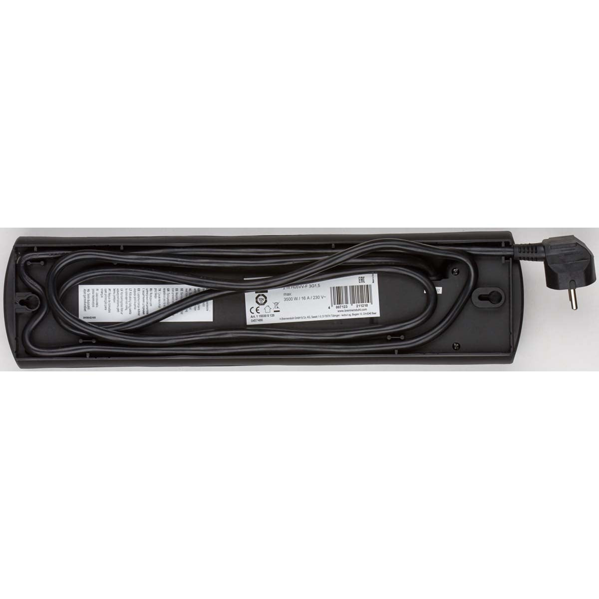 Junction box Primera-Line 10-Way 2.00 m Black - Grounded Contact TYPE E