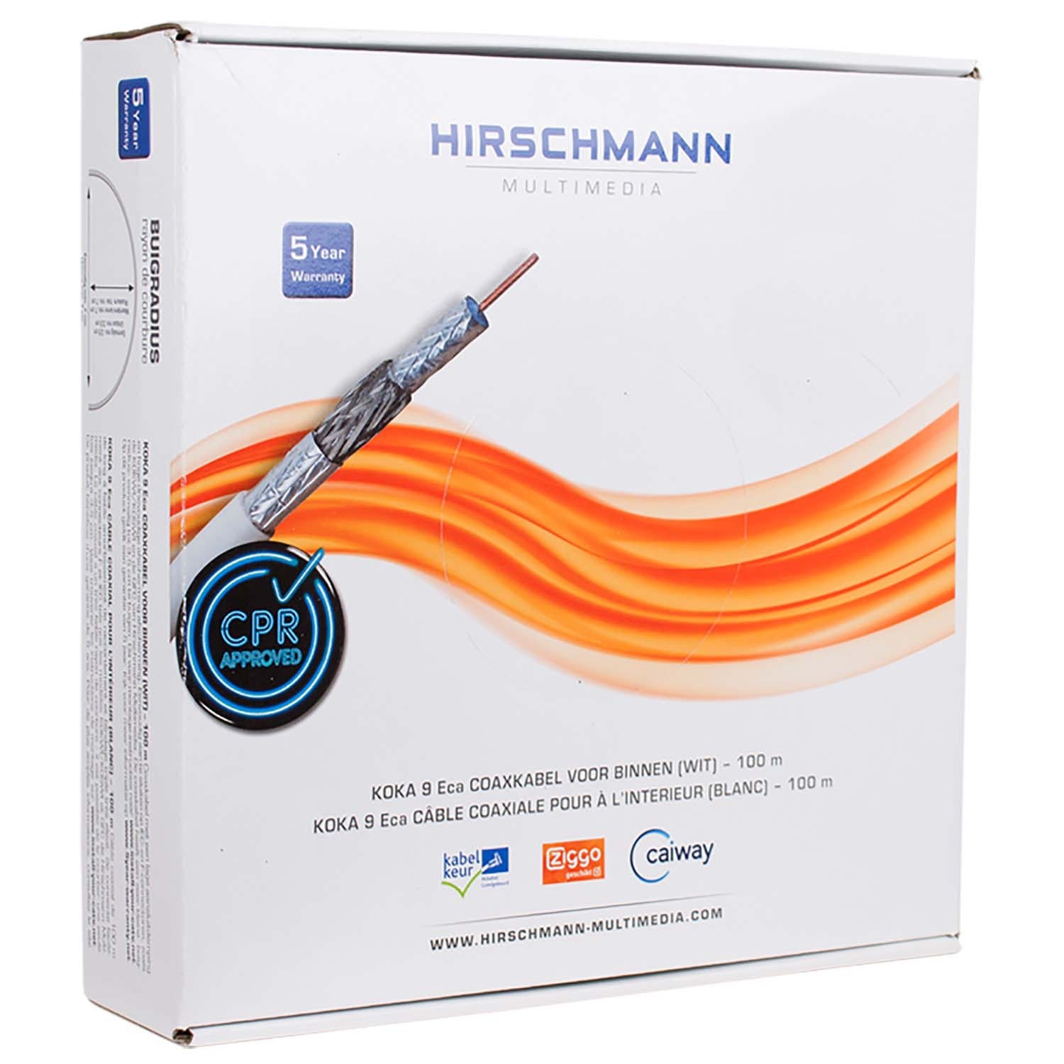 KOKA 9 Eca Coax Cable 100 m White