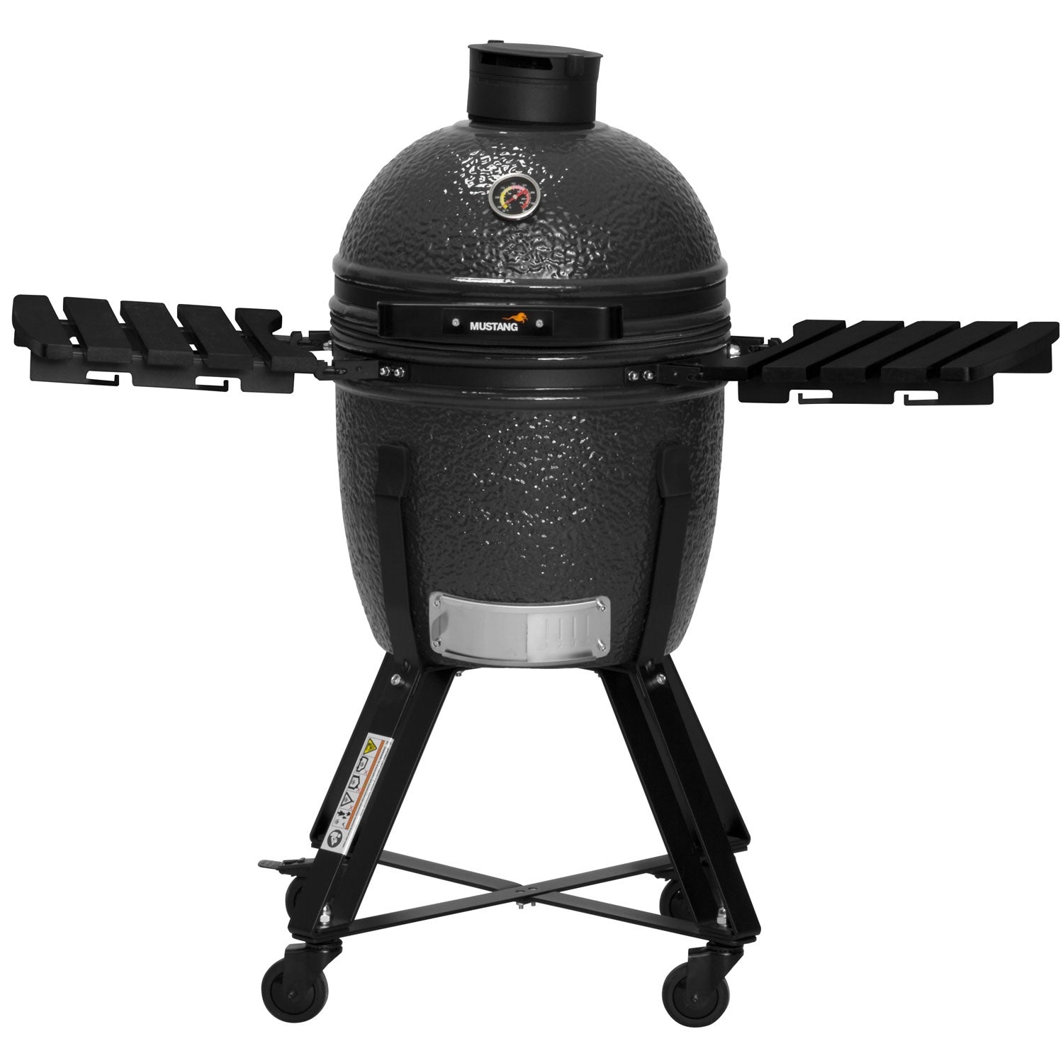 Kamado Ceramic Charcoal Grill, 18", Stainless Steel Grate