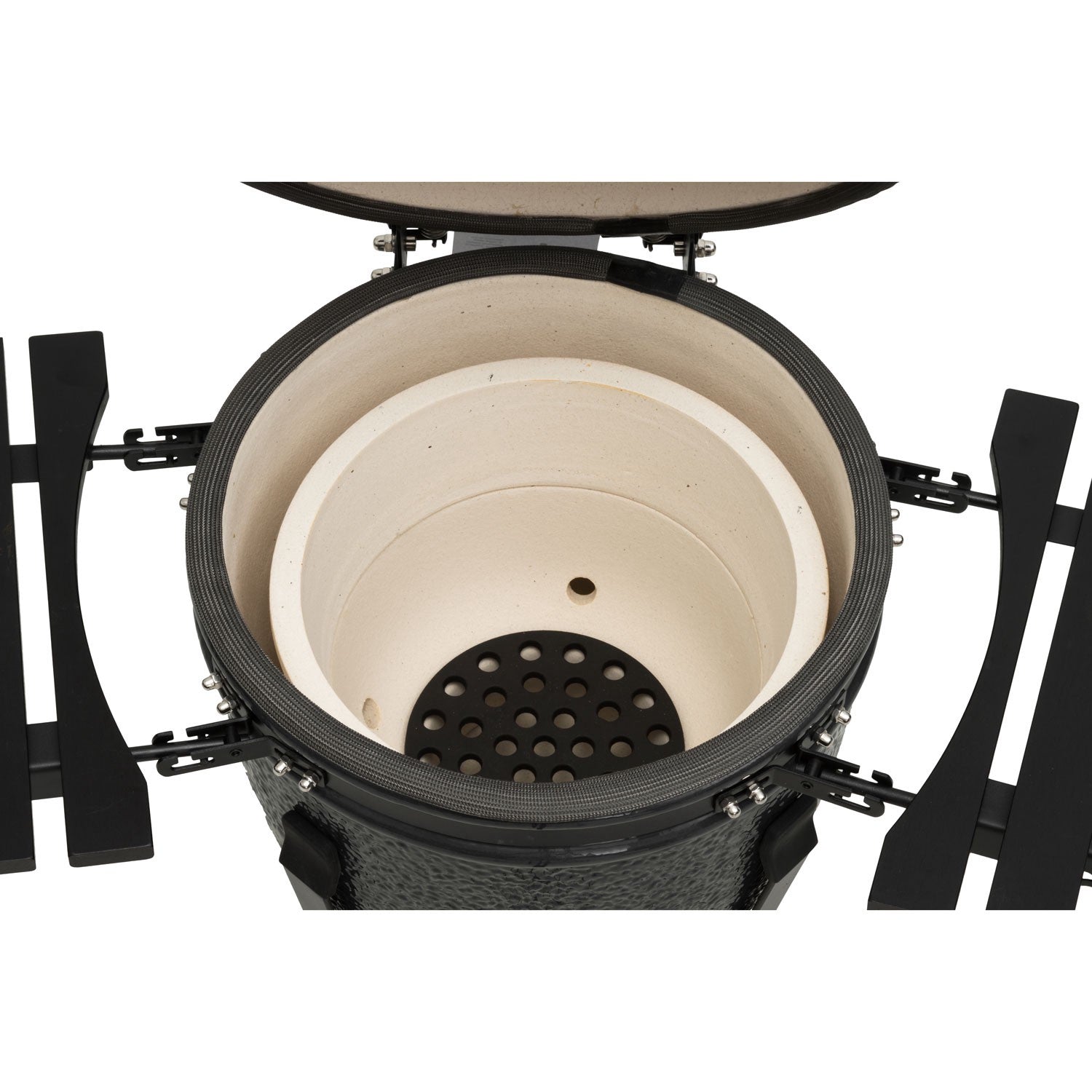 Kamado Ceramic Charcoal Grill, 18", Stainless Steel Grate