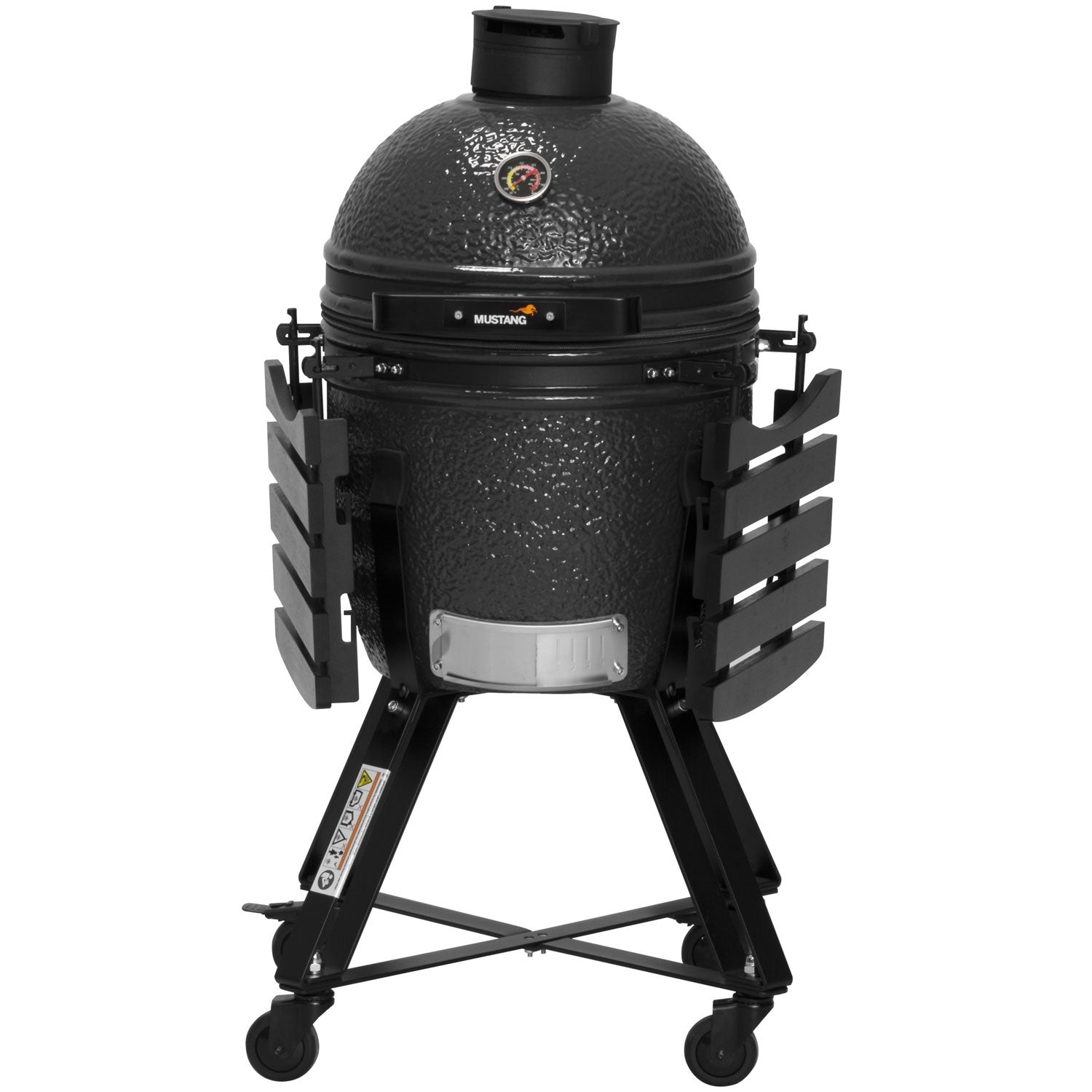 Kamado Ceramic Charcoal Grill, 18", Stainless Steel Grate