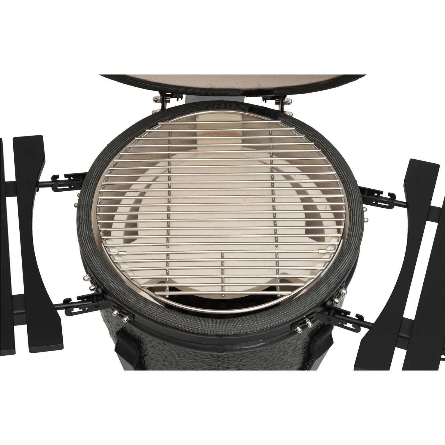 Kamado Ceramic Charcoal Grill, 18", Stainless Steel Grate