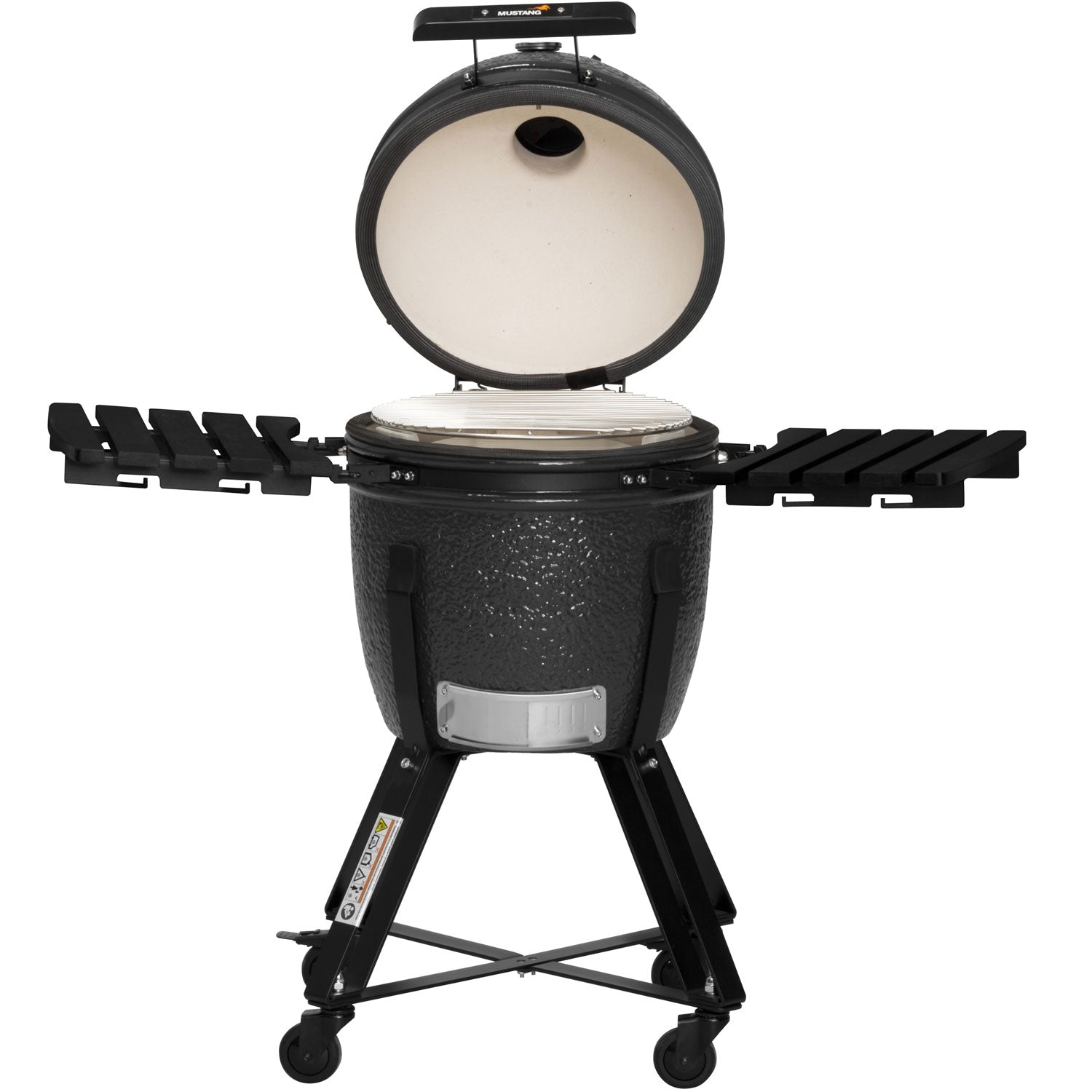 Kamado Ceramic Charcoal Grill, 18", Stainless Steel Grate