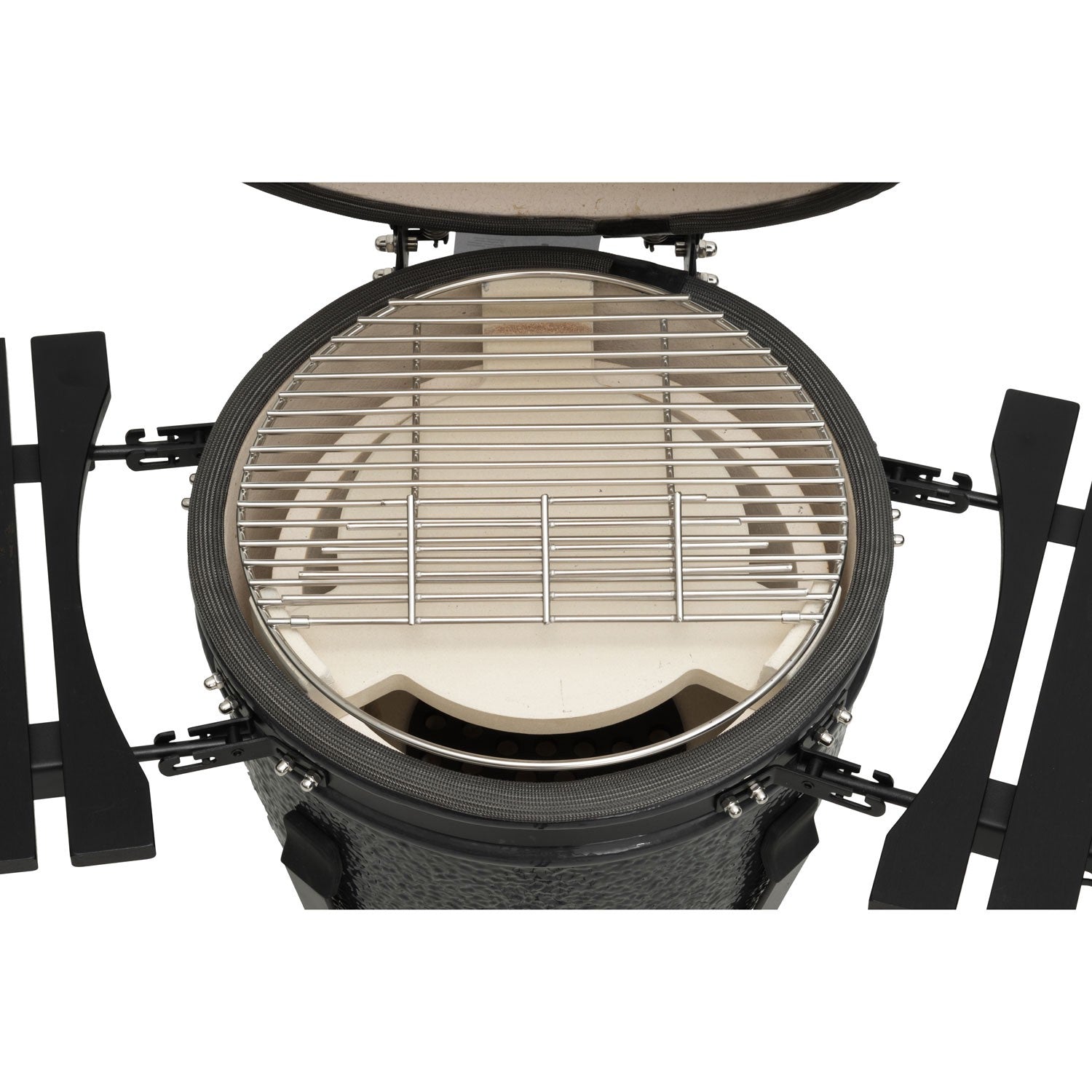 Kamado Ceramic Charcoal Grill, 18", Stainless Steel Grate