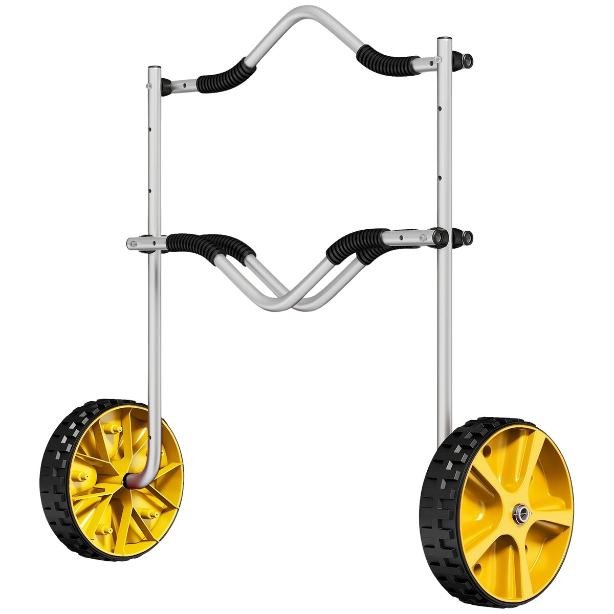 Kayak Cart, Adjustable Canoe Cart, Boat Cart, Surf Cart, Boat Trailer With Tension Strap For Canoe, Surfboard, Paddle Boards, Aluminum, Yellow