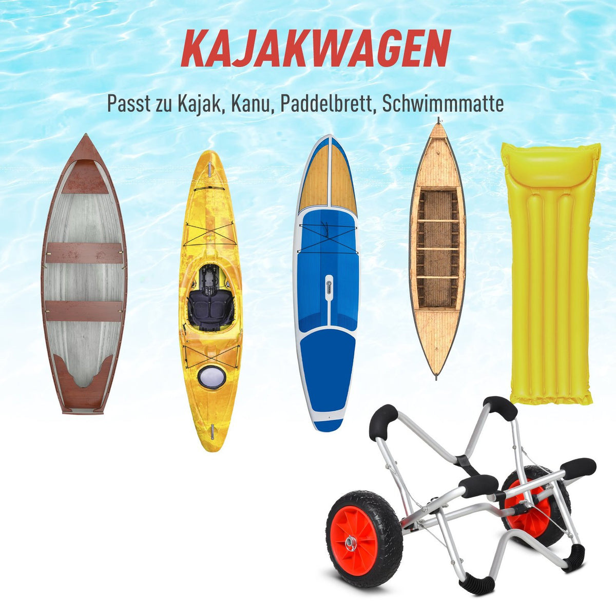 Kayak Trolley, Aluminum Boat Trolley, Foldable, Transport Trolley With Pu Tires, Silver, Up To 75 Kg, 75X43X46 Cm