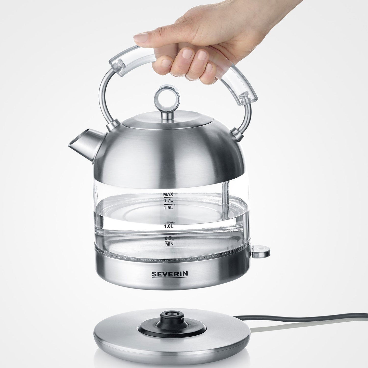 Kettle 1.7L 2400W Brushed steel/Glass WK3459