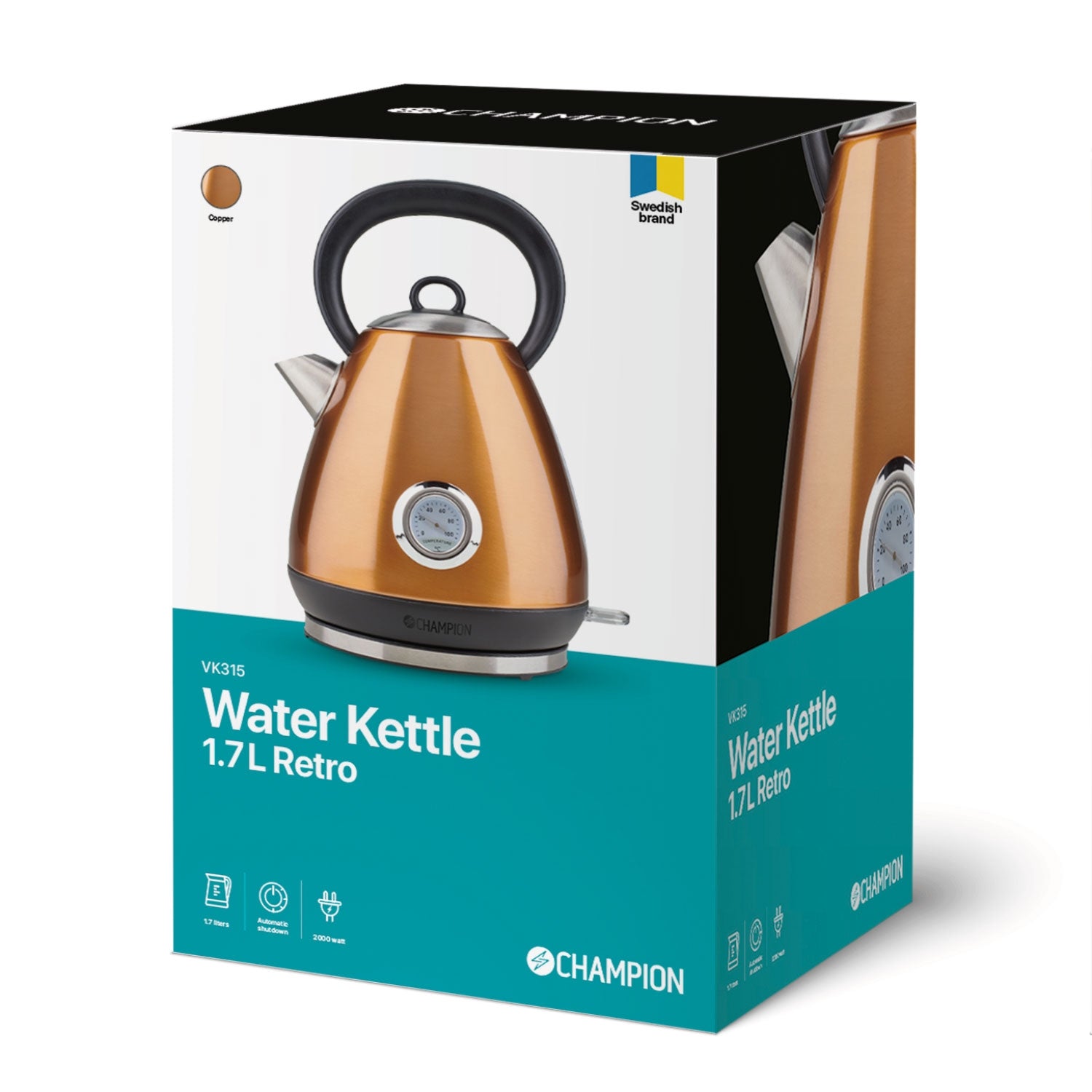 Kettle Retro 1.7L VK315 Copper