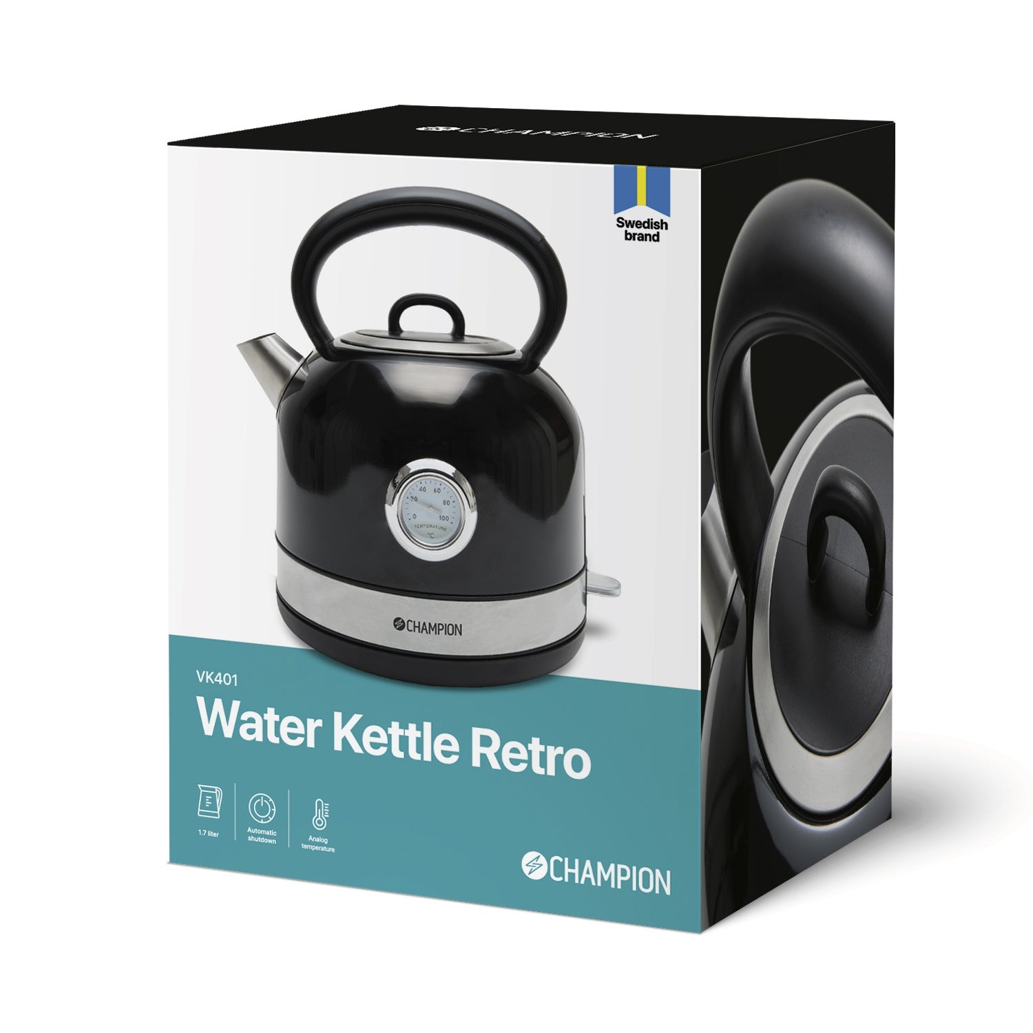 Kettle Retro 1.7L VK401 Black