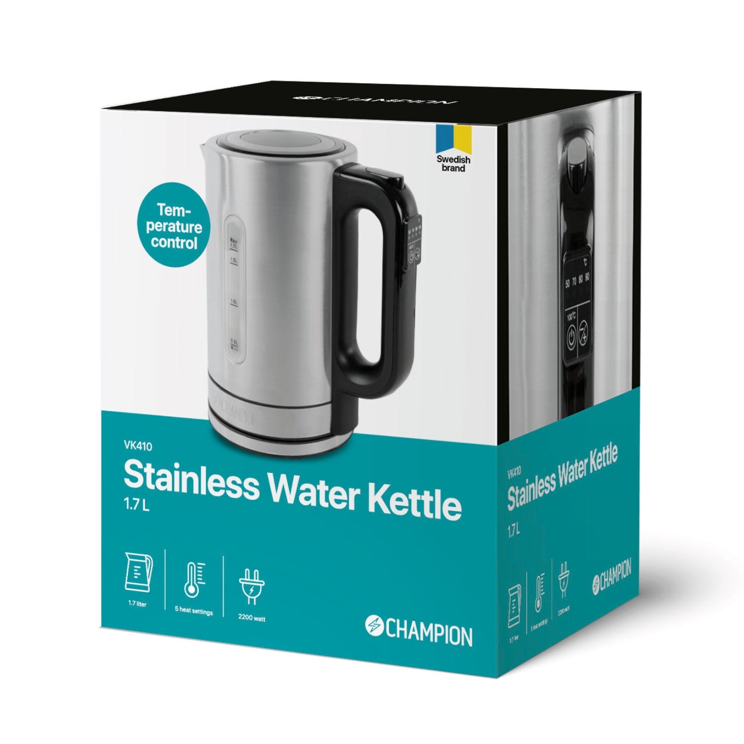Kettle Temp 1.7L VK410 Stainless