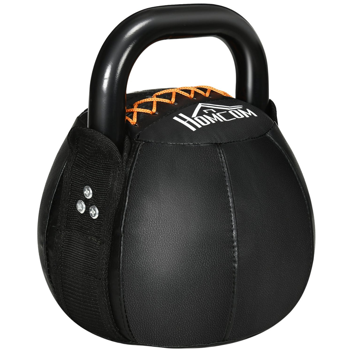 Kettlebell 12 Kg Kettlebell With Steel Handle For Strength Training, Weight Lifting, Core Training, Floor-Friendly Faux Leather Coat, Black