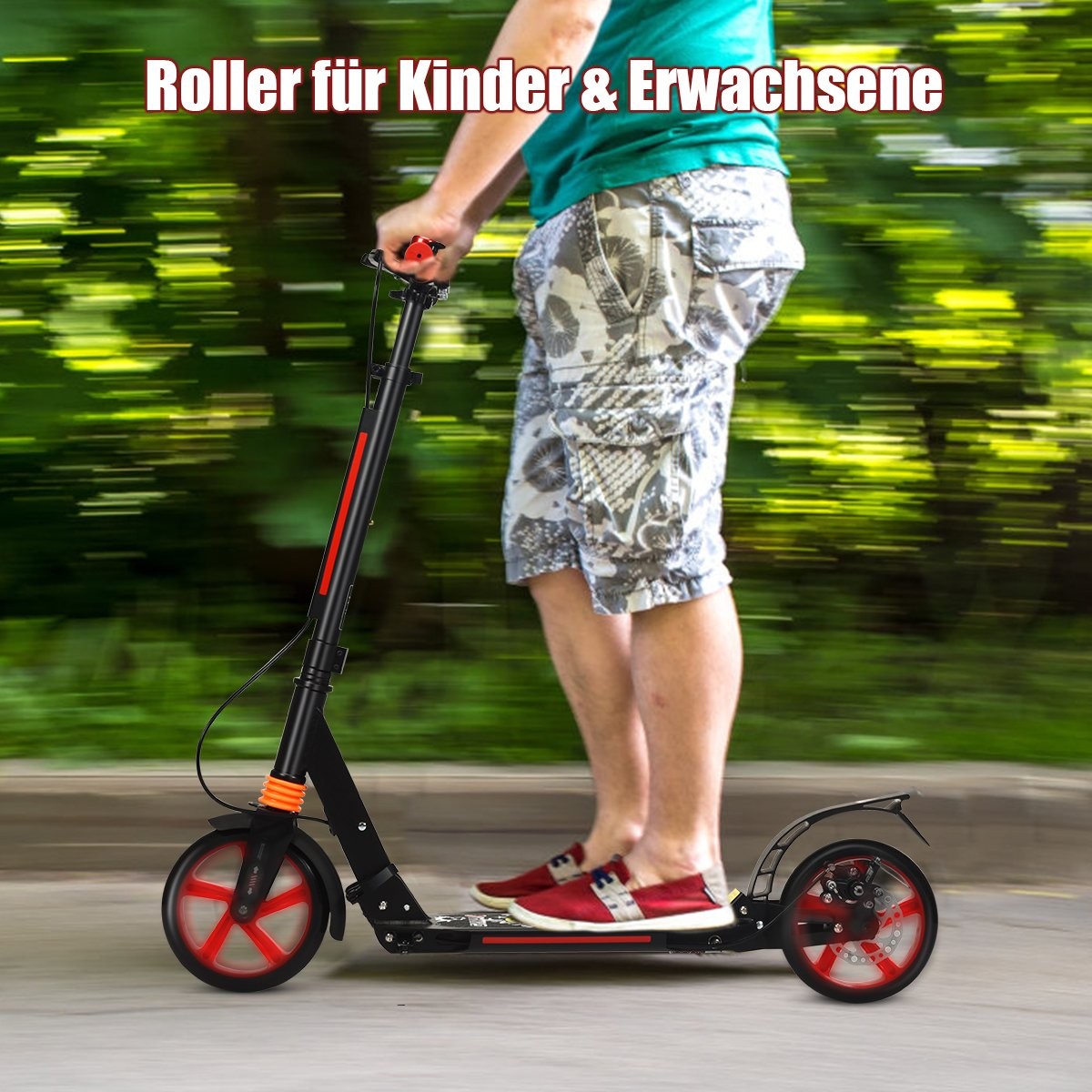 Kickscooter city scooter carrying strap scooter height adjustable kick scooter black