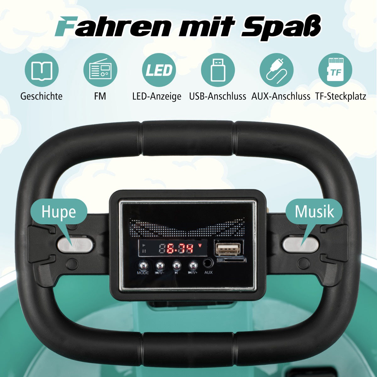Kids 6V Electric Bumper Car – 360 Spin, Lights, Music