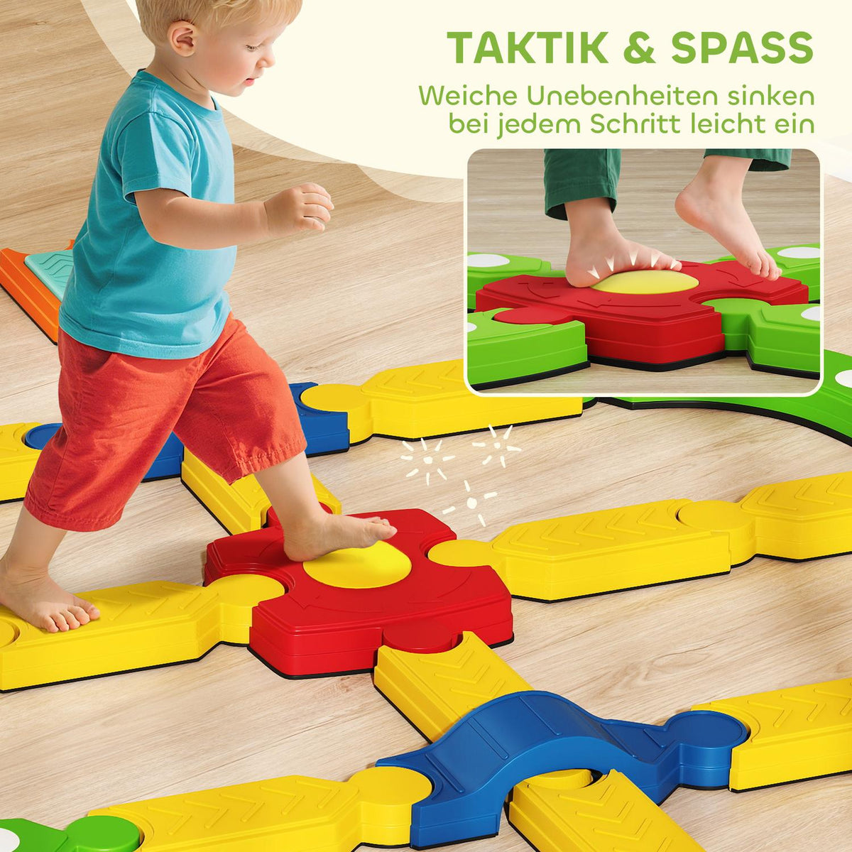 Kids Balance Beam, Interactive, Non-Slip, Colorful Plastic