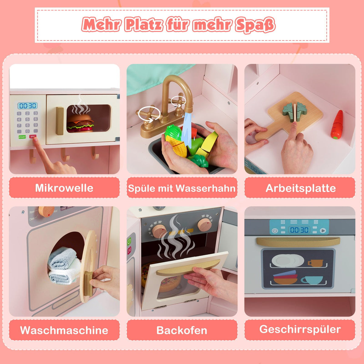 Kids' Corner Wooden Kitchen with Lights & Sounds