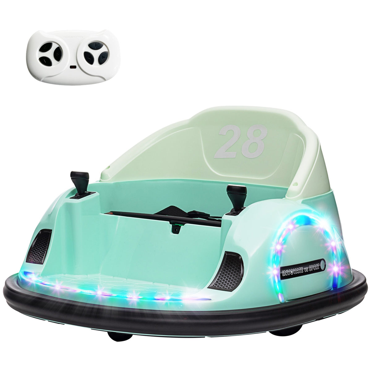 Kids Electric Bumper Car, 360° Spin, 2 km/h, Green