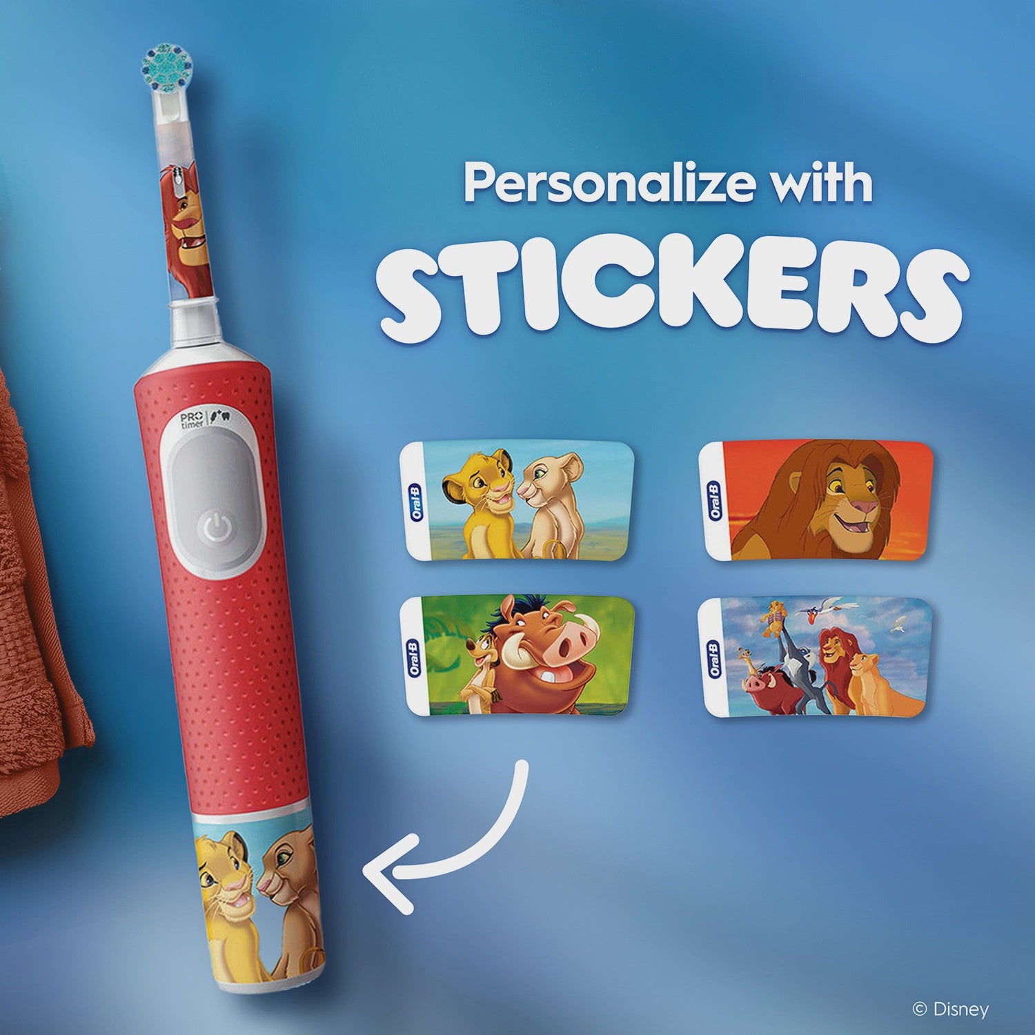 Kids Electric Toothbrush, Disney Lion King, Travel Case