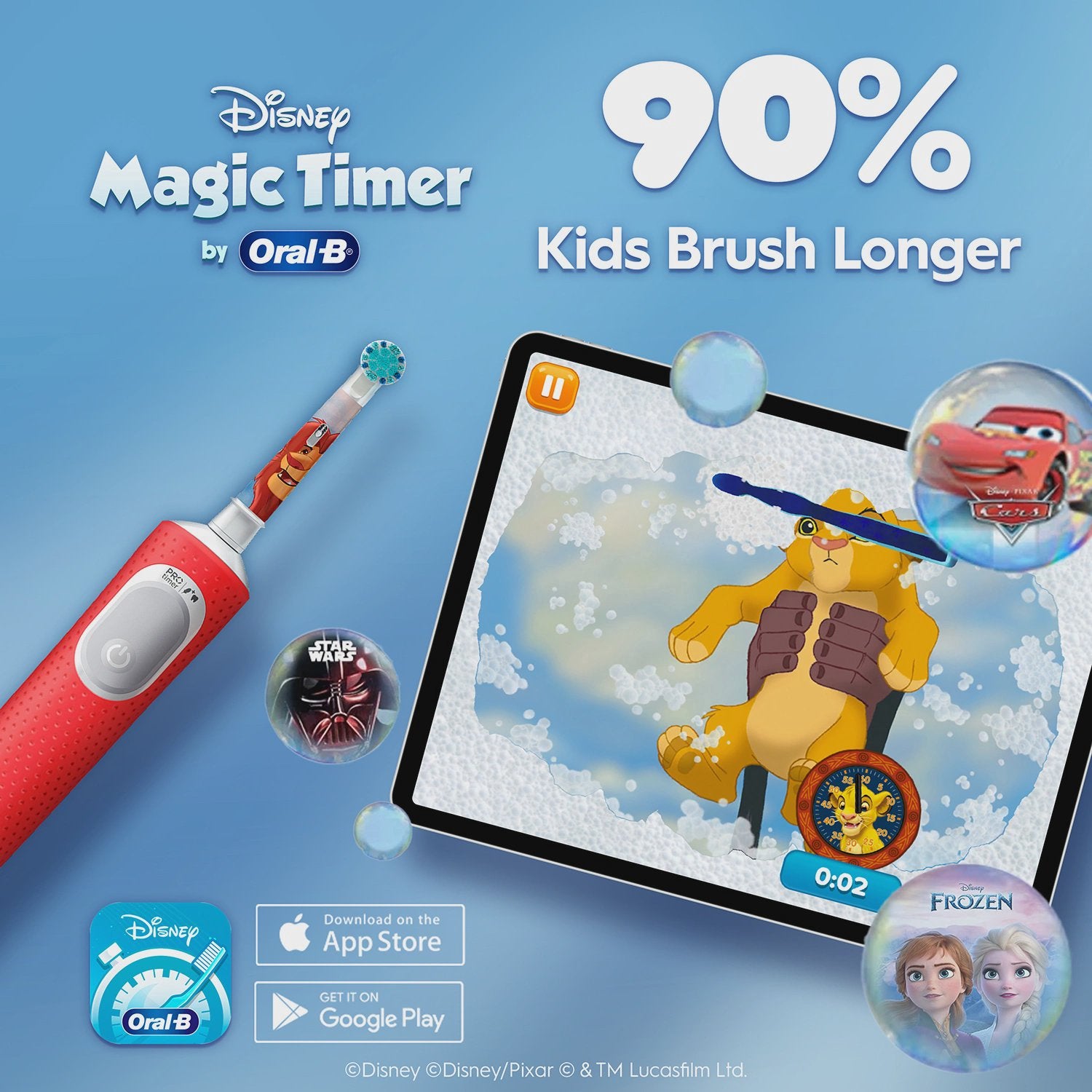 Kids Electric Toothbrush, Disney Lion King, Travel Case