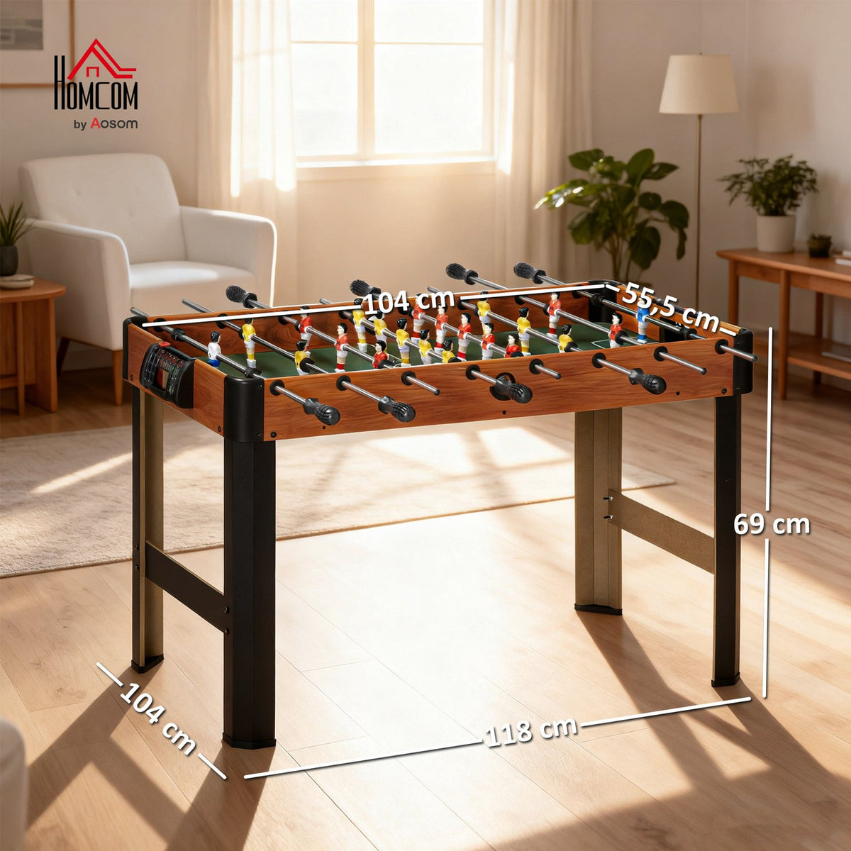 Kids Foosball Table Set, MDF & Steel, Scoreboard, Ages 7+