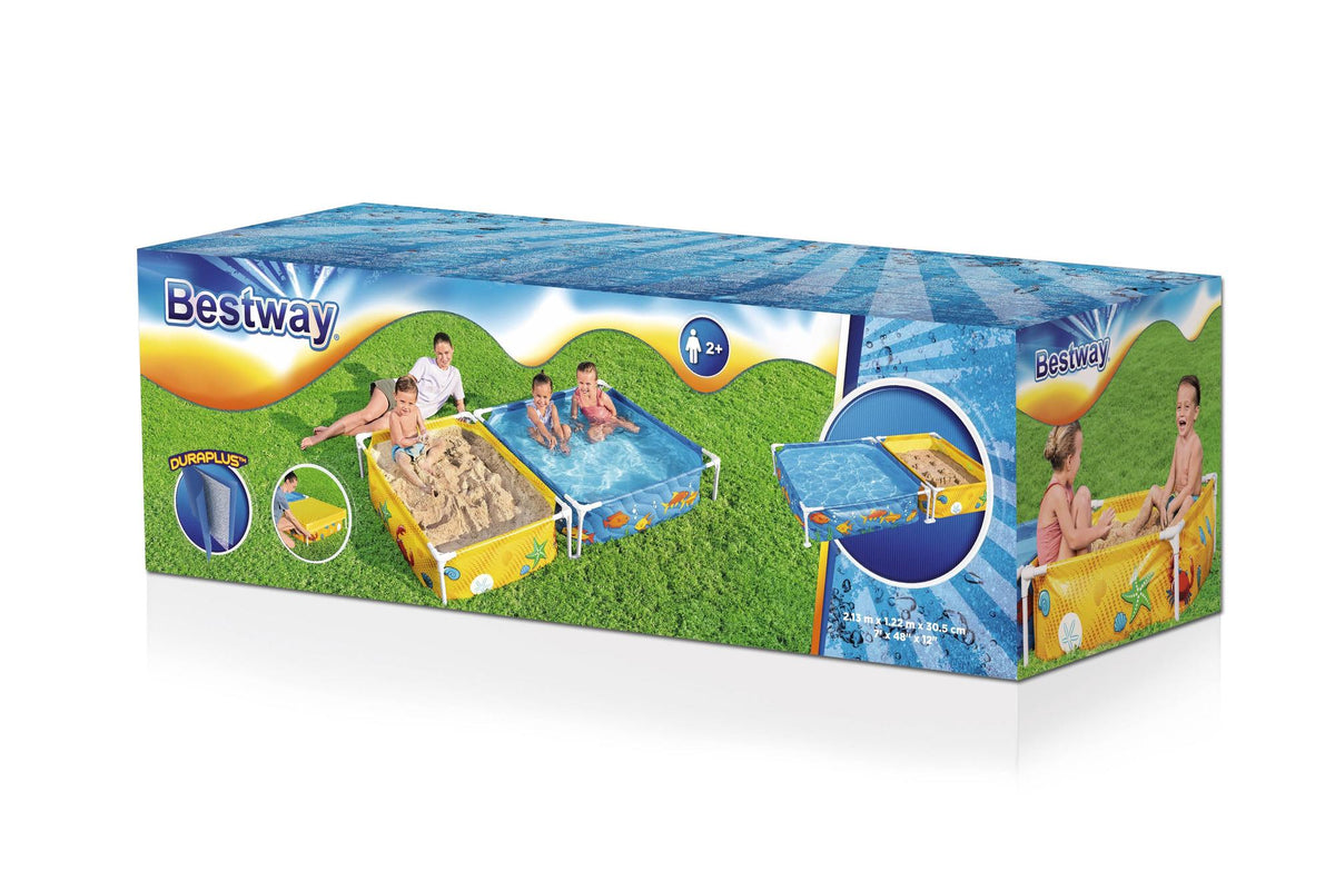 Kids Frame Pool & Sandpit, 213x122x30.5 cm, Easy Setup