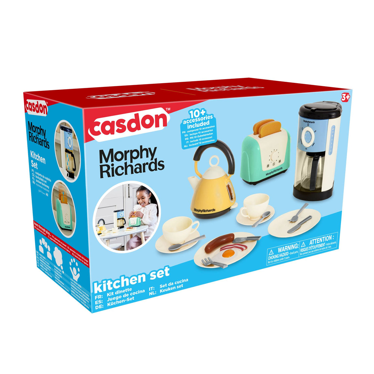 Kids Kitchen Playset with Kettle, Toaster, Coffee Maker