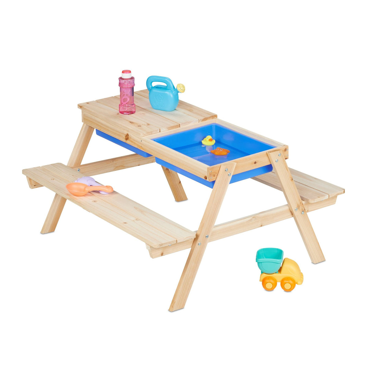 Kids Picnic Bench with Water & Sand Play Table