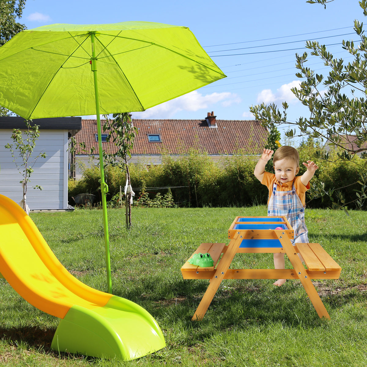 Kids' Picnic Table with Benches in White