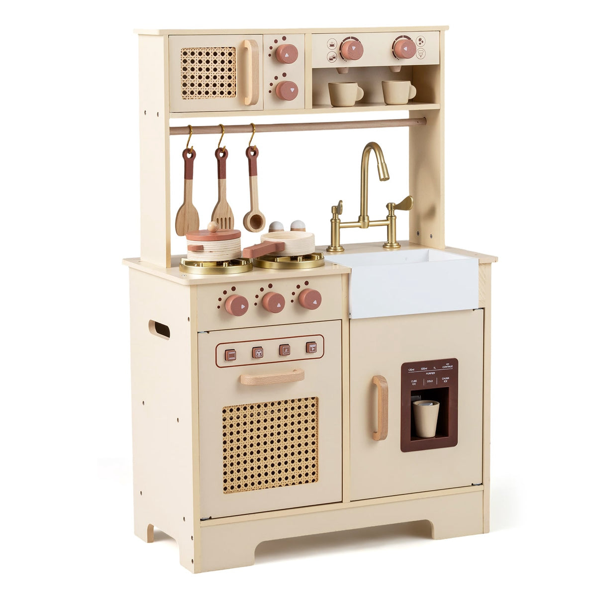 Kids Play Kitchen with Light & Sound, Oven & Microwave