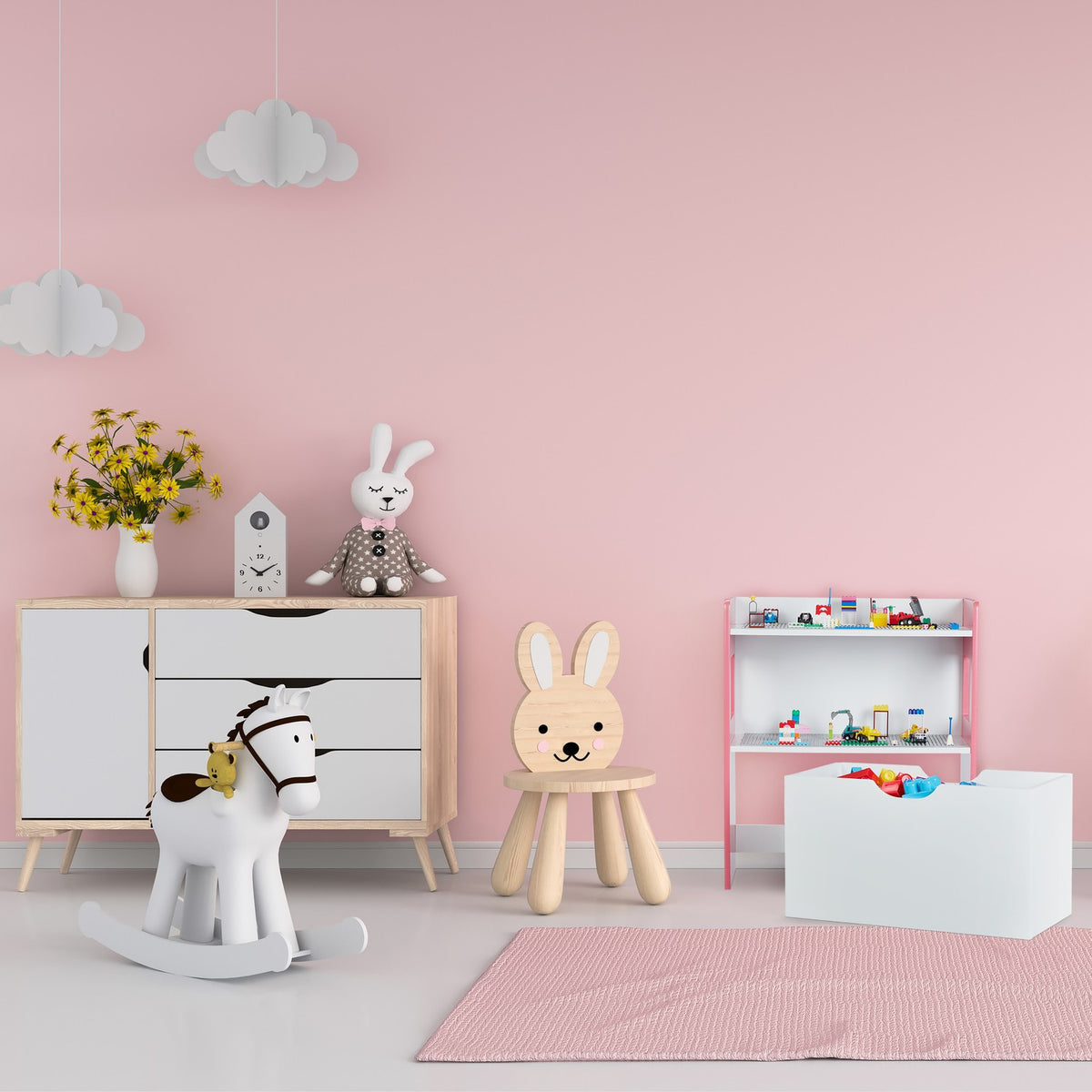 Kid's Shelf with Building Block Panels