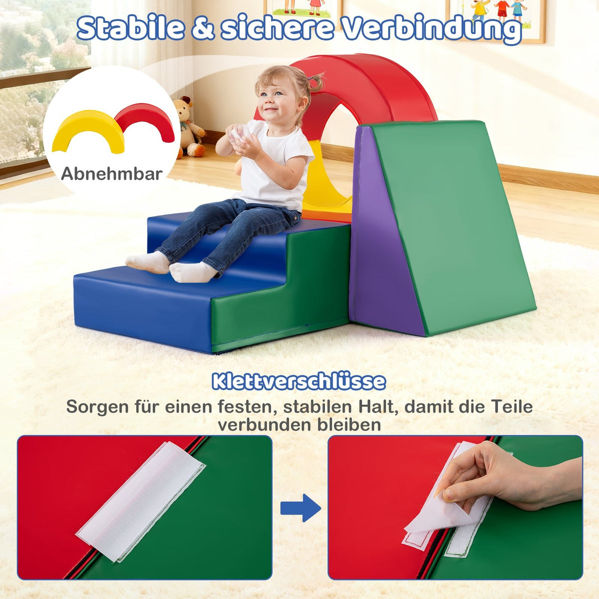 Kids Soft Climbing & Crawling Playset, 5-Piece, Multicolor