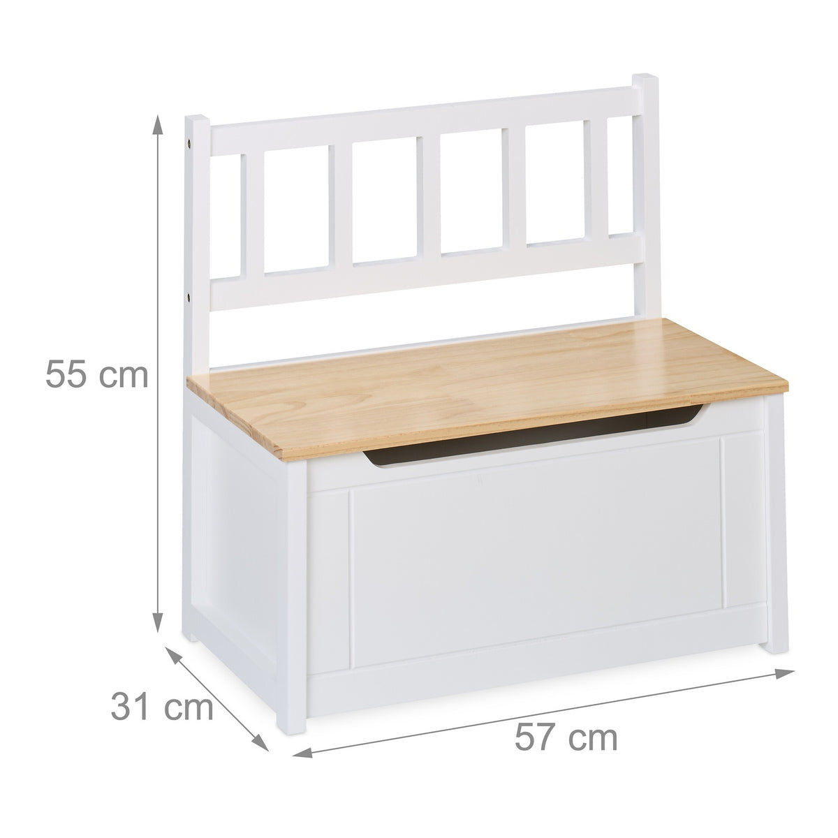 Kids' Storage Bench with Backrest and Toy Chest