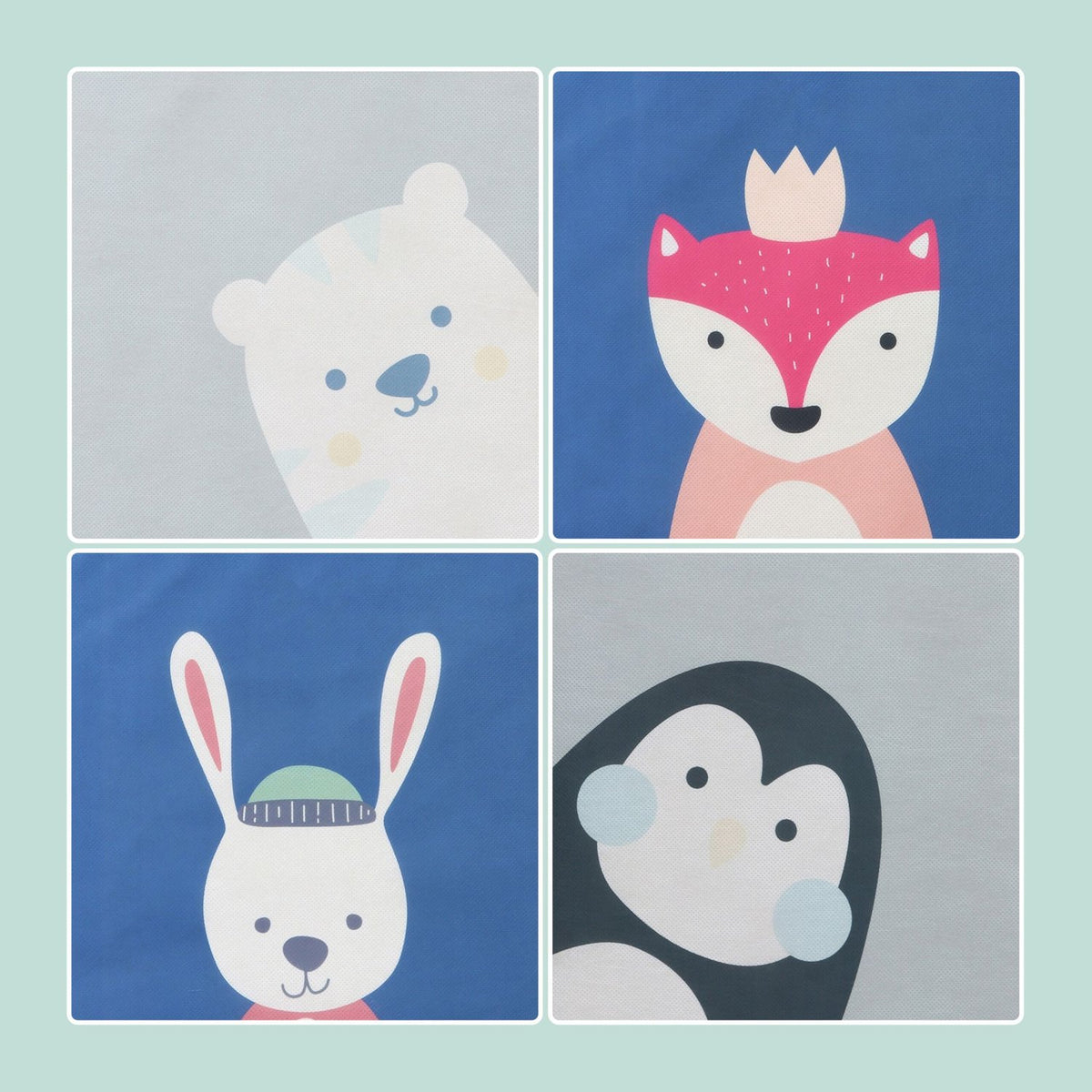 Kids Storage Box Set of 4 – Foldable, Animal Designs