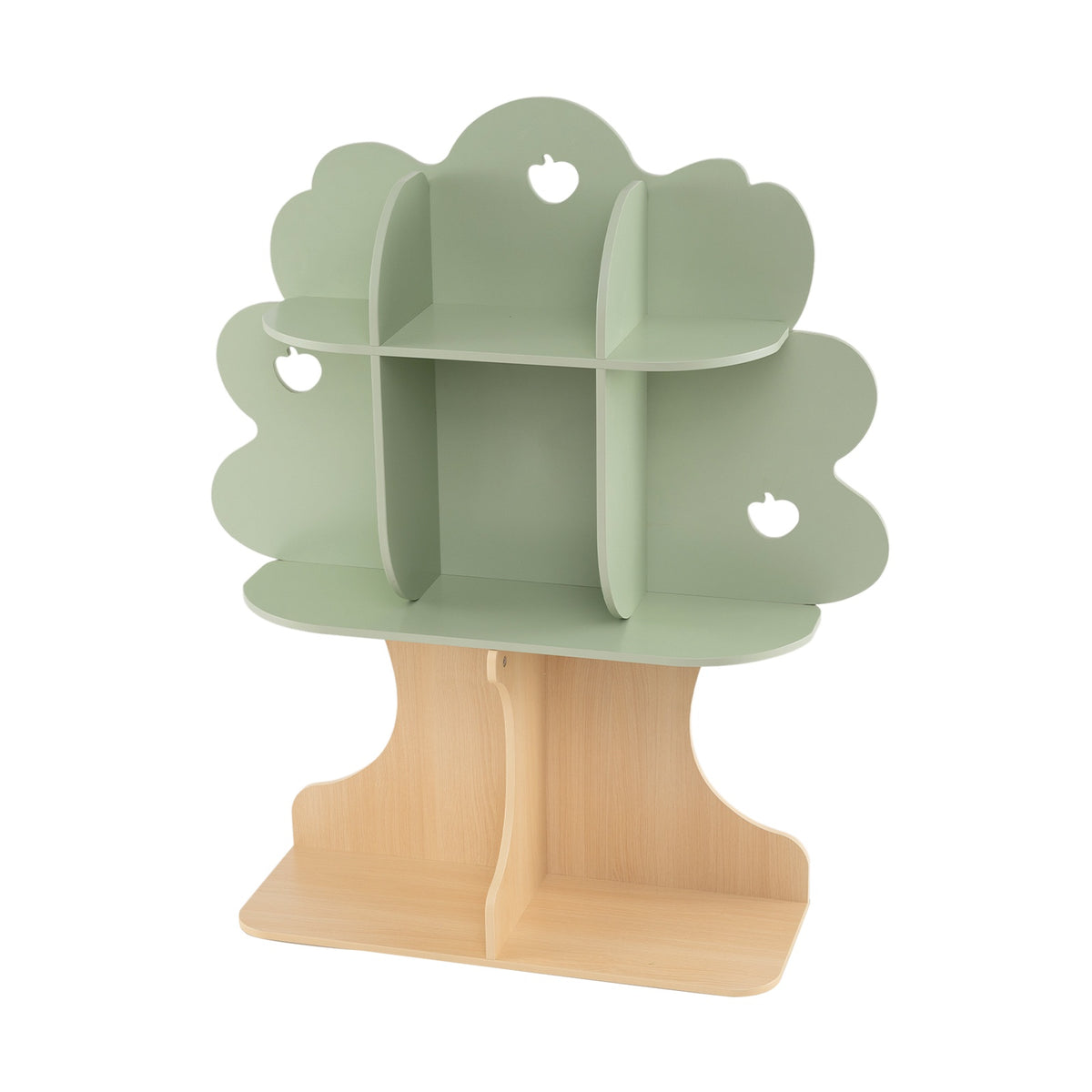 Kids Tree Bookshelf, 45-Inch Tall, 8-Cubby, Green