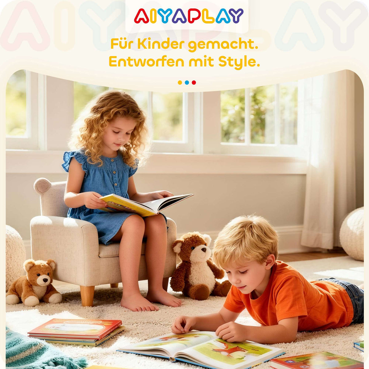 Kids Vanity Set with Stool, Mirror, and Storage
