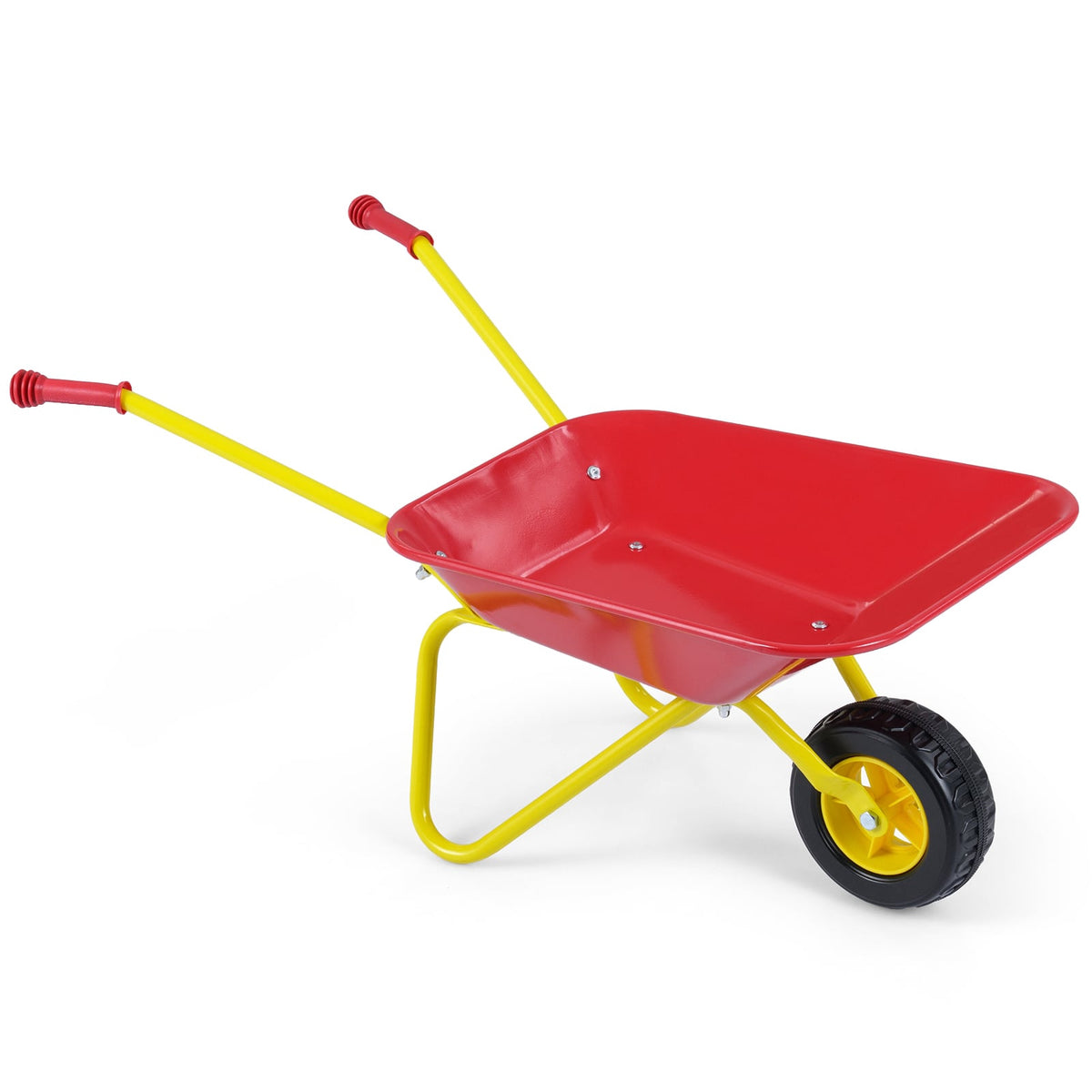 Kids Wheelbarrow with Off-Road Tire, Red & Yellow, Ages 3+