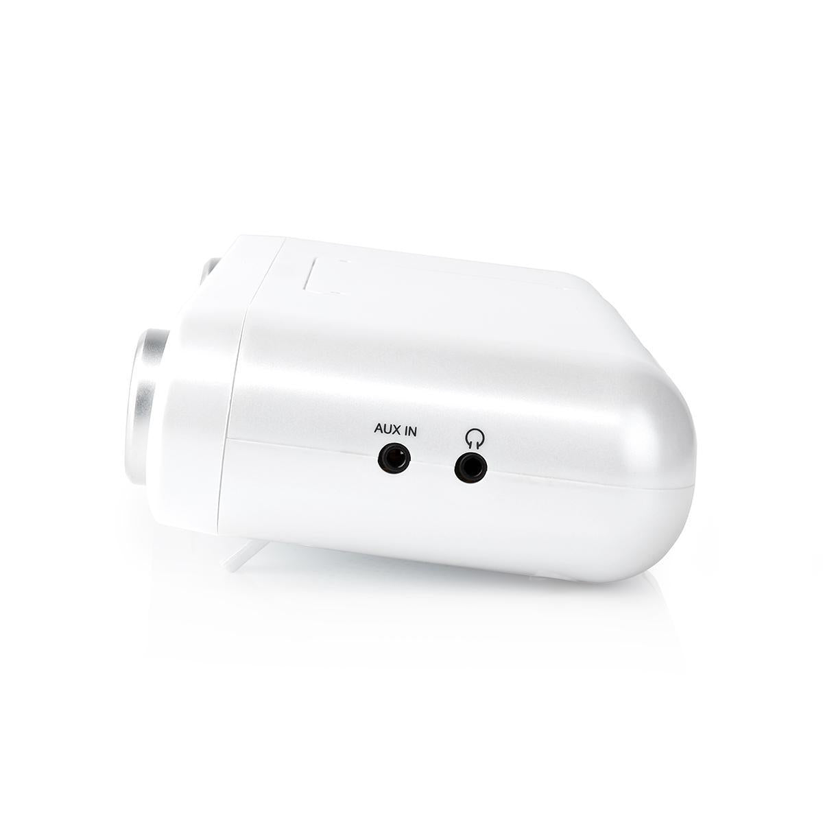 Kitchen Radio | Cabinet Design | FM | Power adapter | Digital | 1.5 W| 2" | Black Blue Screen | Alarm Clock | Silver / White