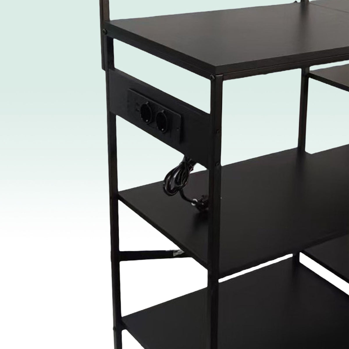 Kitchen Storage Shelf with Power Outlets and Hooks