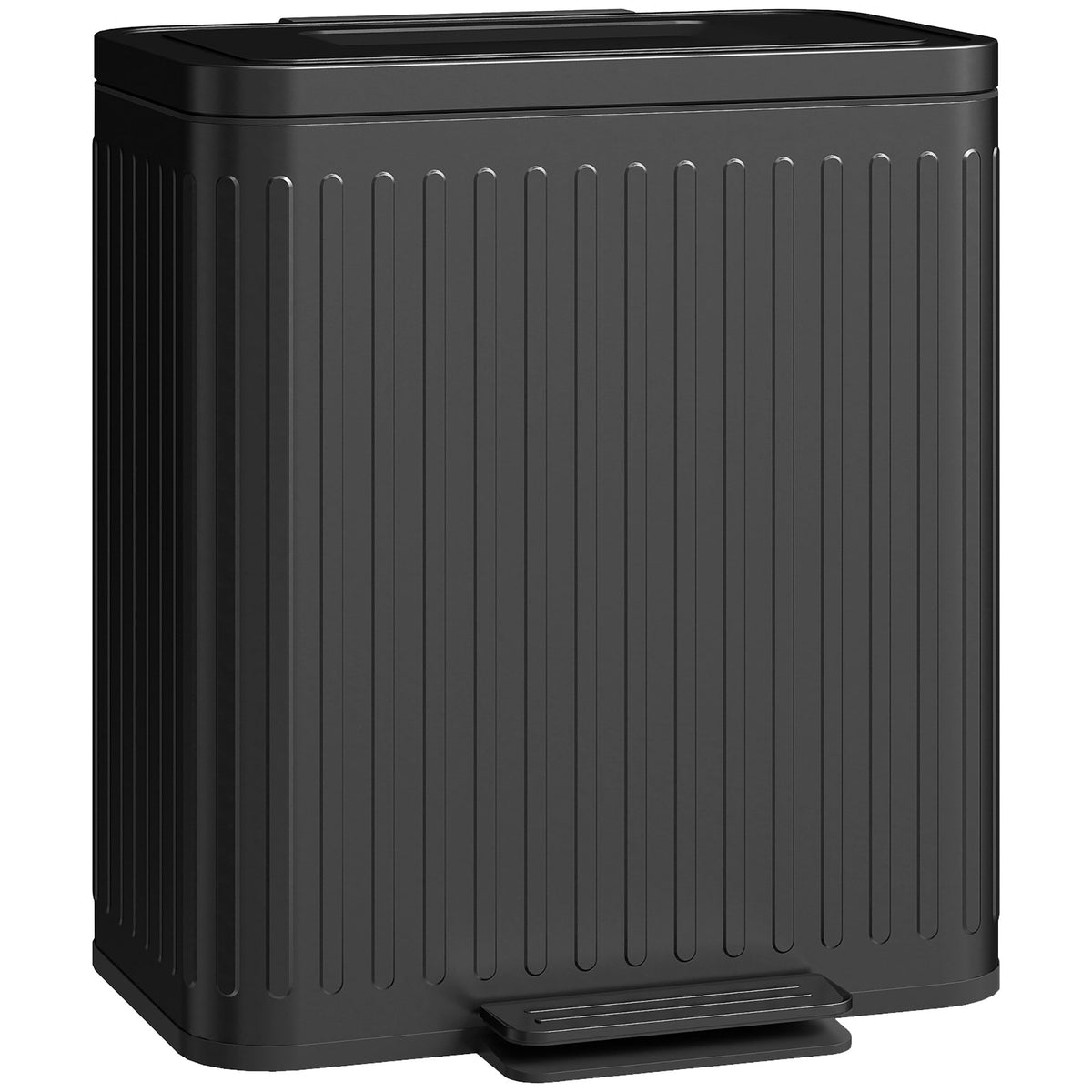 Kitchen Trash Can, 40L Dual Compartment, Pedal-Operated